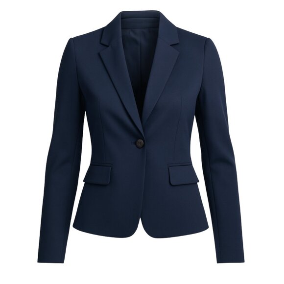 Tory Burch Blazer Women 2 Navy Wool Work Office Business Blazer Designer Classic - Picture 1 of 12